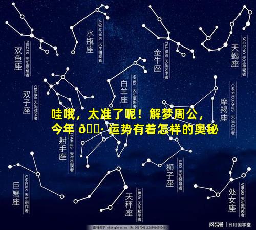 哇哦，太准了呢！解梦周公，今年 🕷 运势有着怎样的奥秘